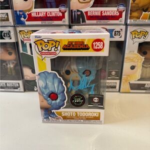 Funko Pop! Shoto Todoroki GITD Chase #1258 2022 MHA PSA Signed By David Matrango